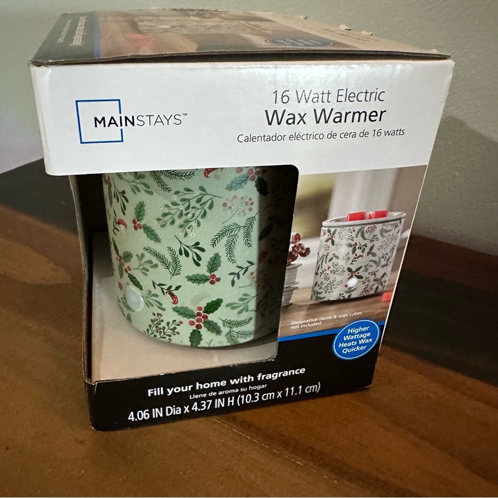 Mainstays 16W Electric Wax Warmer Holly Botanical Design Home Fragrance Decor - Picture 4 of 6